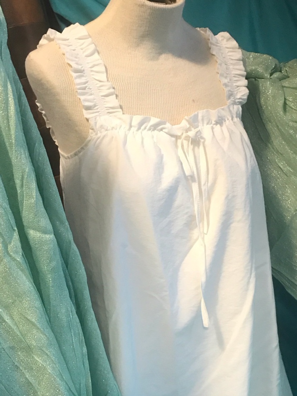 SHEIN White Ruffled Strap Cotton top or mini dress